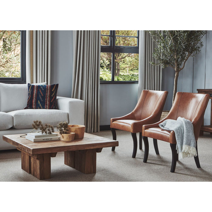 Kožená koktejlová židle ALBANY teak