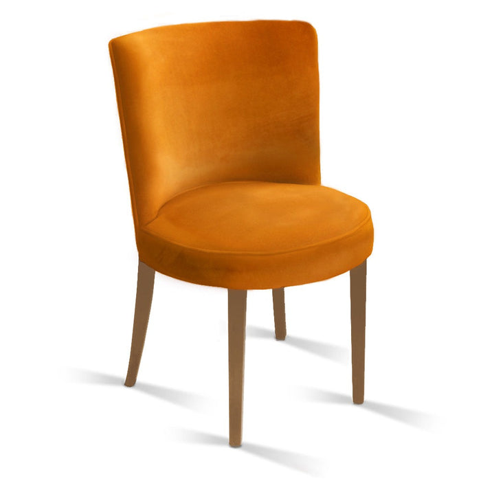 Čalouněná jídelní židle SOHO teak - oranžová