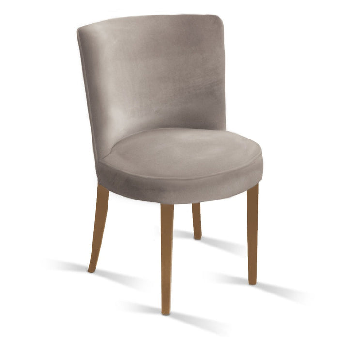 Čalouněná jídelní židle SOHO teak - šedá
