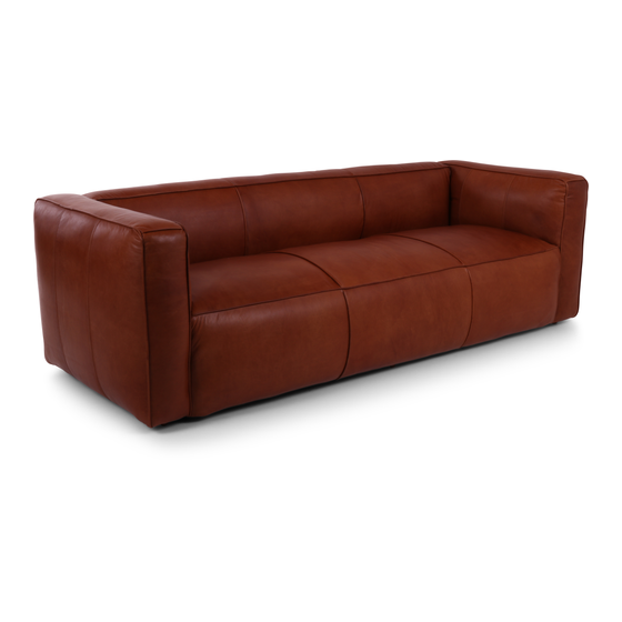 Trojmístné sofa Layland - hnědá kůže