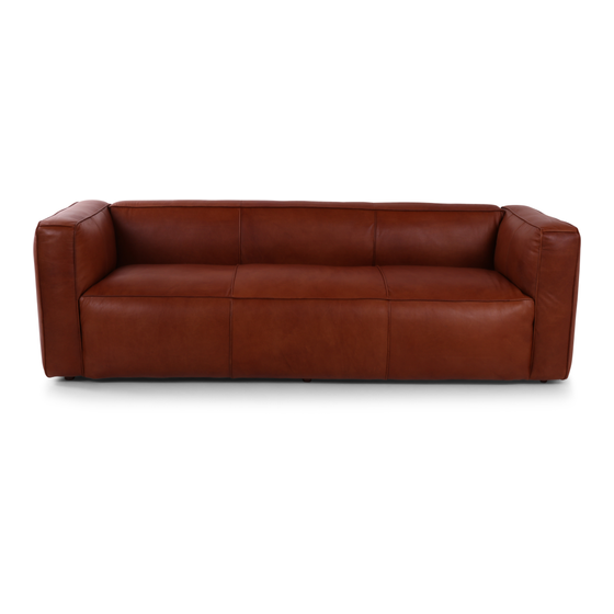 Trojmístné sofa Layland - hnědá kůže