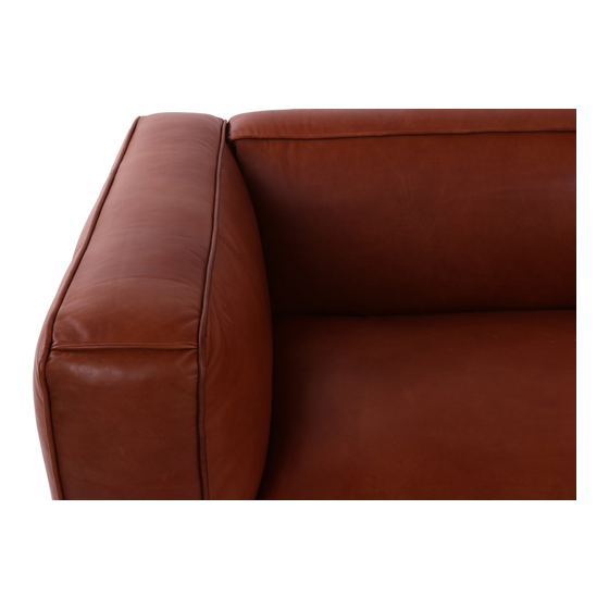 Trojmístné sofa Layland - hnědá kůže