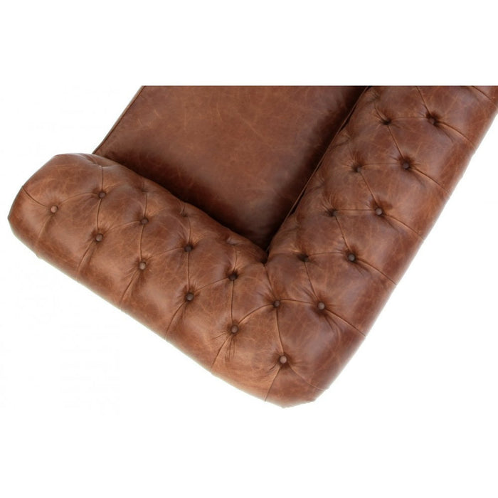 Trojmístná pohovka Chesterfield - Vintage kůže světlá