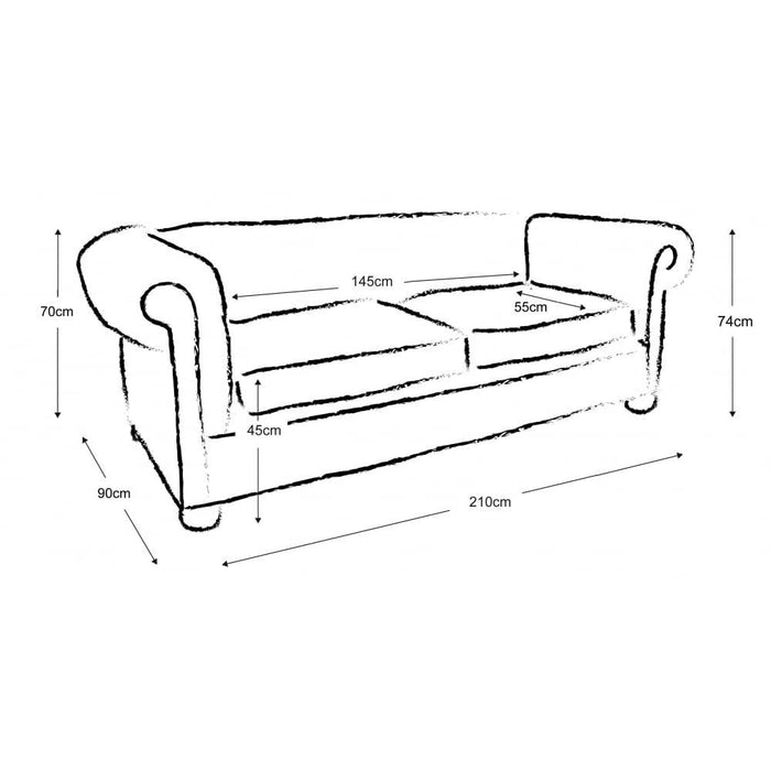 Trojmístná pohovka Chesterfield - Vintage kůže světlá