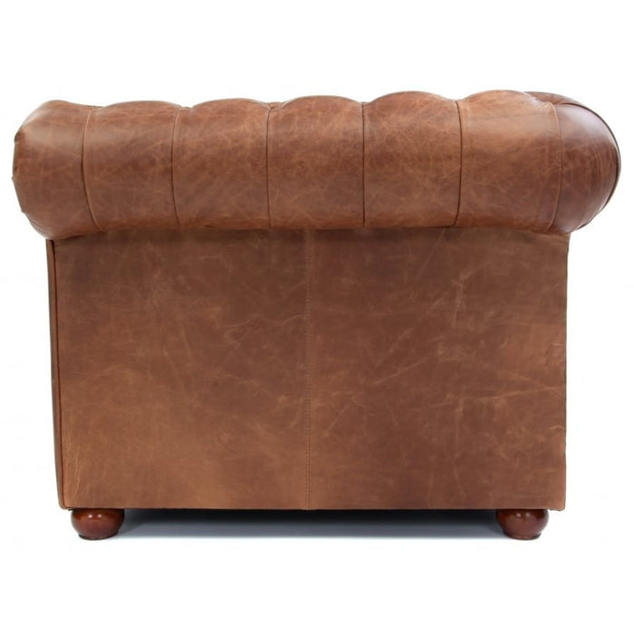 Trojmístná pohovka Chesterfield - Vintage kůže světlá