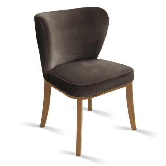 Upholstered dining chair IONA teak - dark