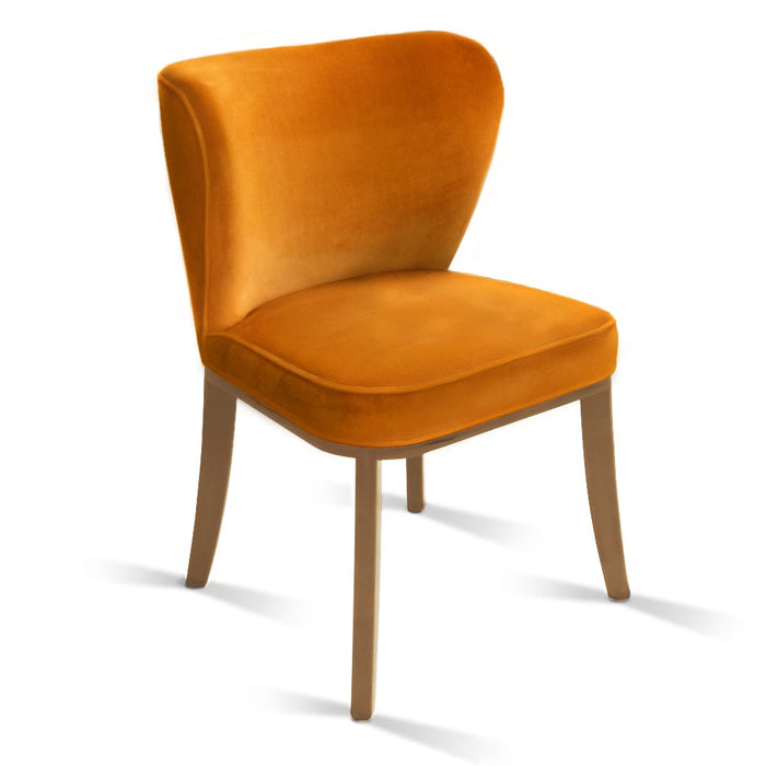 Upholstered dining chair IONA teak - orange