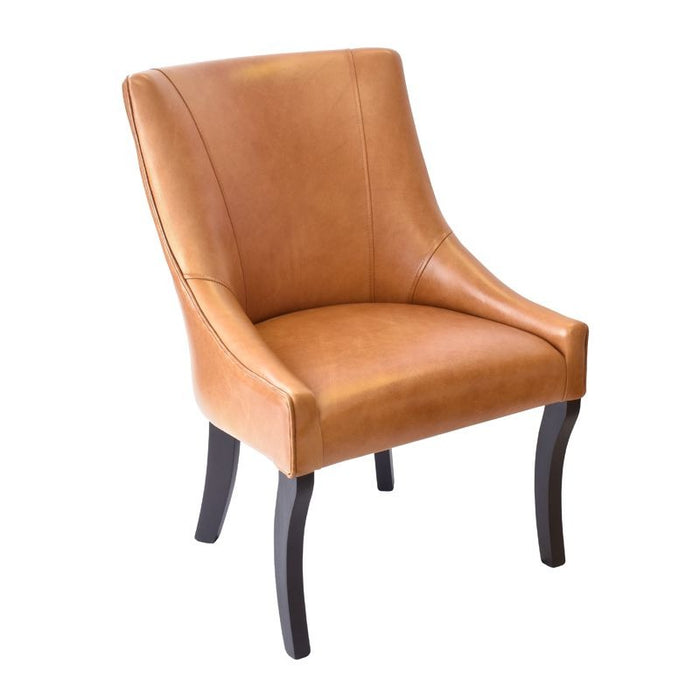 Leather cocktail chair ALBANY teak