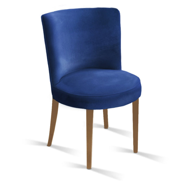 Upholstered dining chair SOHO teak - blue