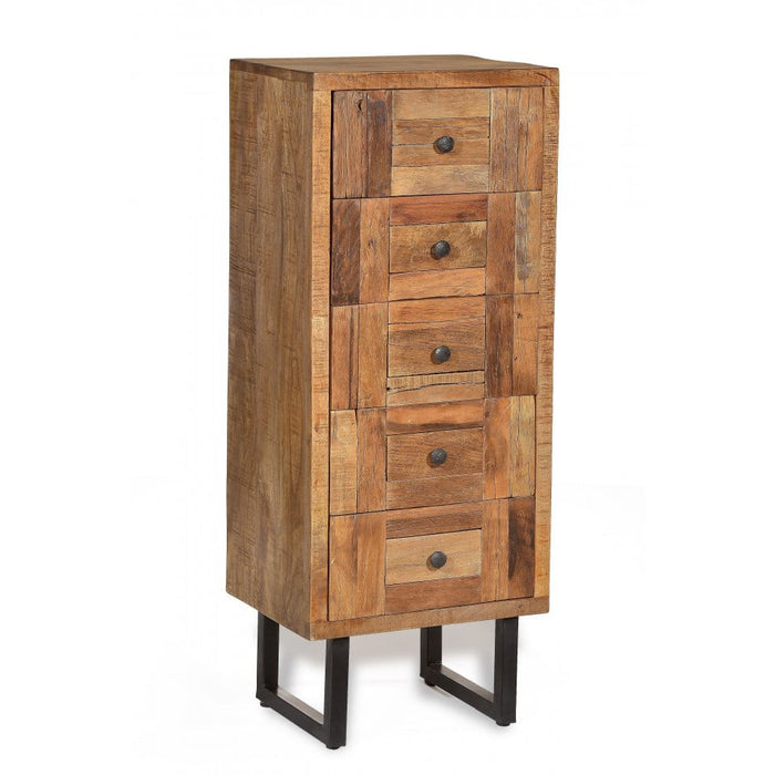 Parquet narrow chest of drawers