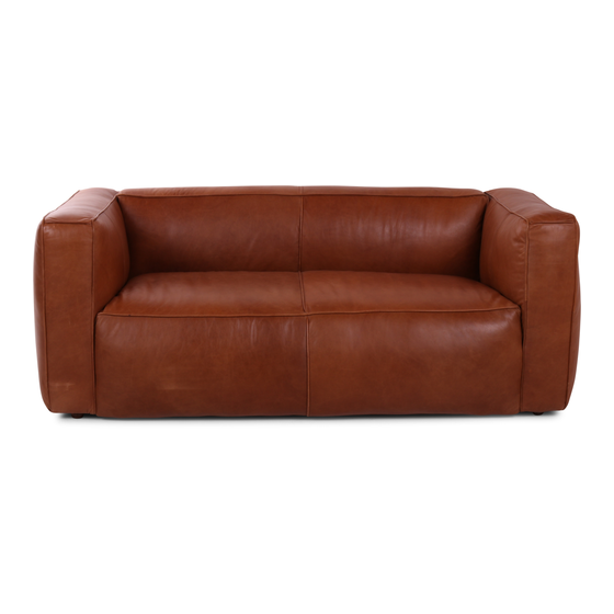 Layland two-seater sofa - brown leather