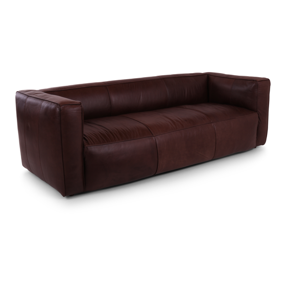 Layland three-seater sofa - chocolate leather