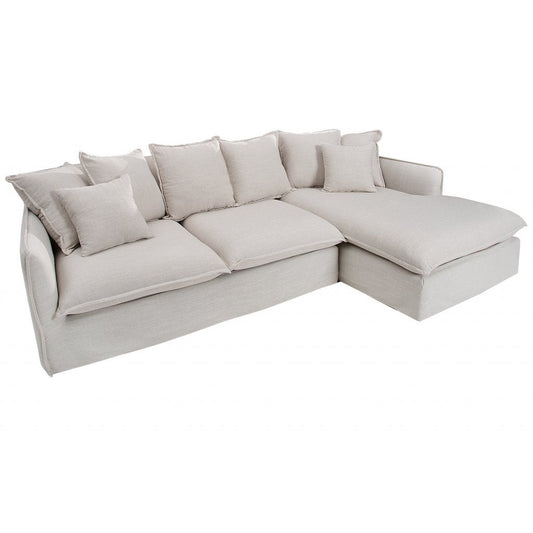 Four-seater corner sofa Helitos 255cm - white