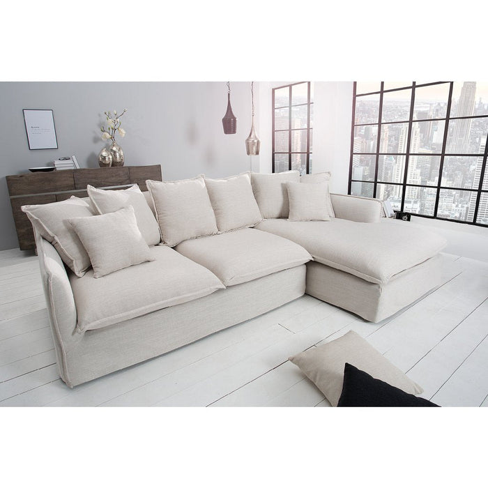 Four-seater corner sofa Helitos 255cm - white