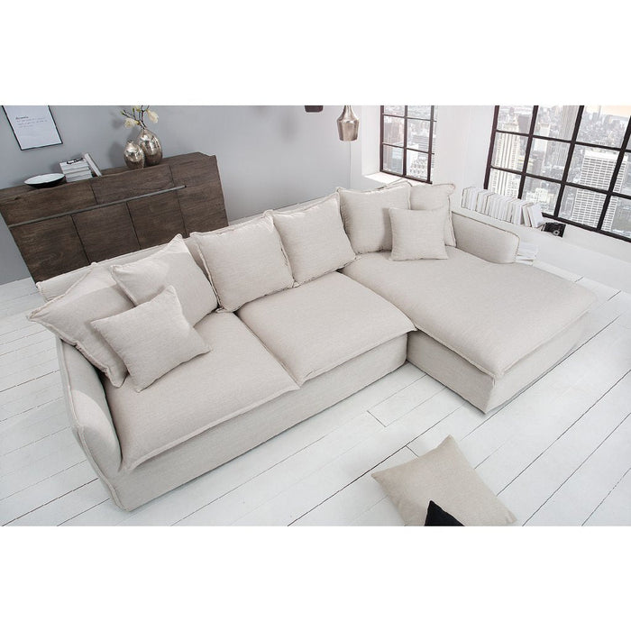 Four-seater corner sofa Helitos 255cm - white