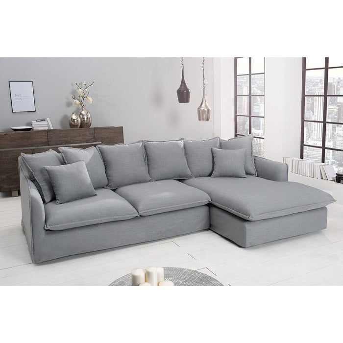 Four-seater corner sofa Helitos 255cm - Grey