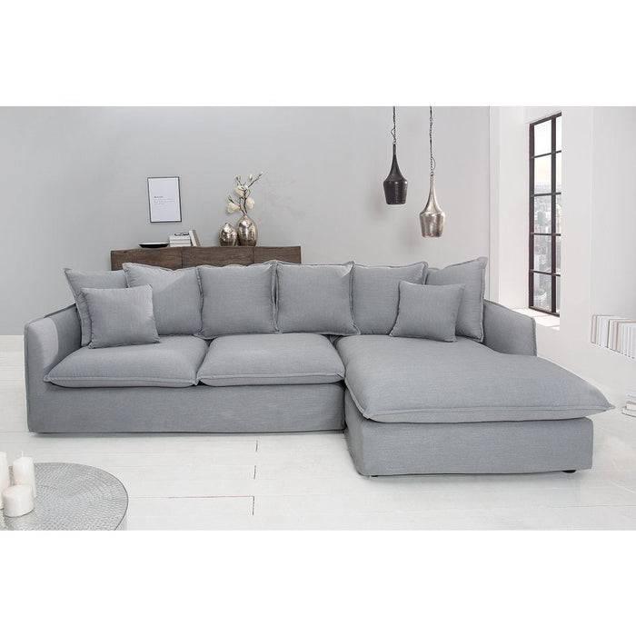 Four-seater corner sofa Helitos 255cm - Grey