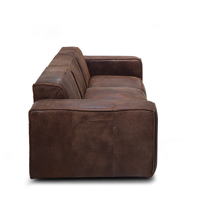 Four-seater leather modular sofa Jagger 302cm