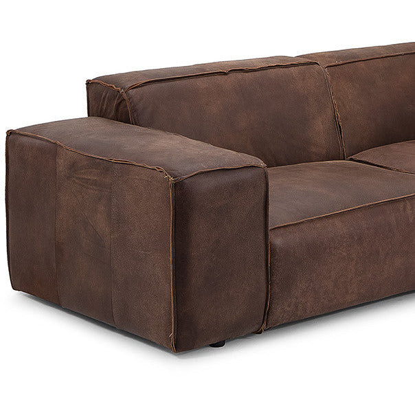 Four-seater leather modular sofa Jagger 302cm