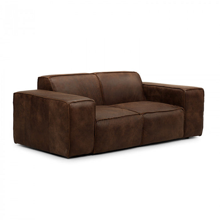 Two-seater leather modular sofa Jagger 197cm