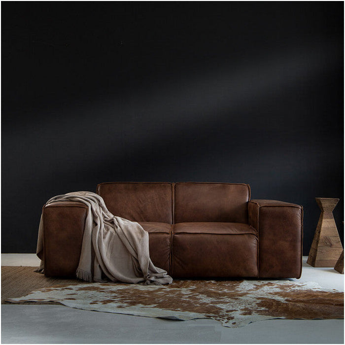 Two-seater leather modular sofa Jagger 197cm