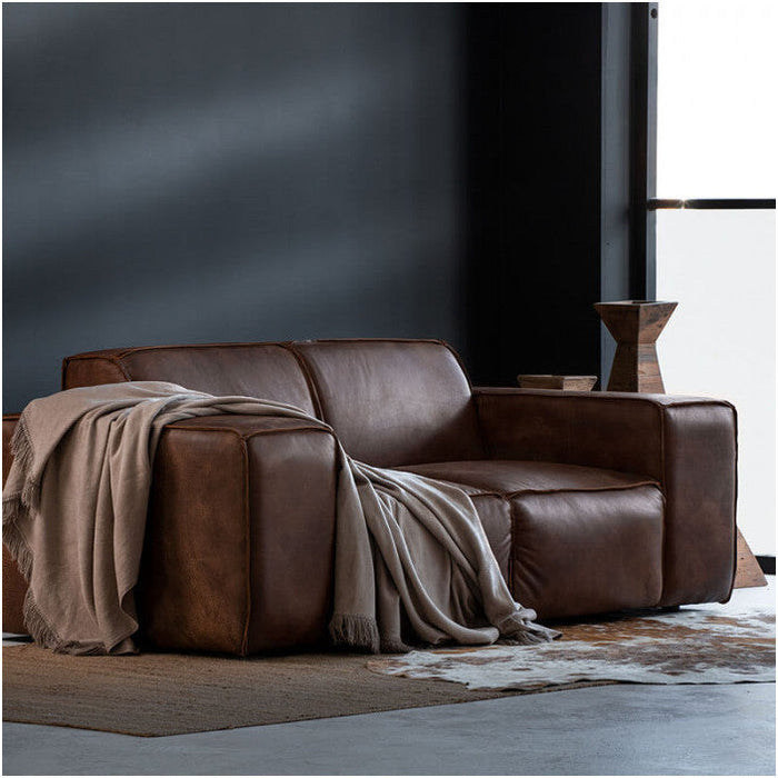 Two-seater leather modular sofa Jagger 197cm