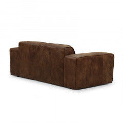 Two-seater leather modular sofa Jagger 197cm