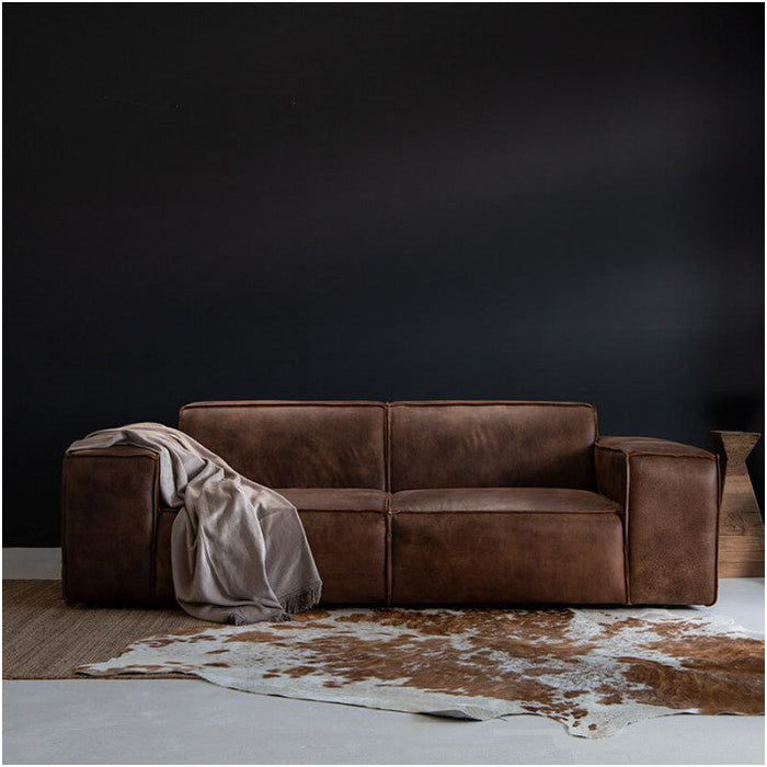 Three-seater leather modular sofa Jagger 237cm