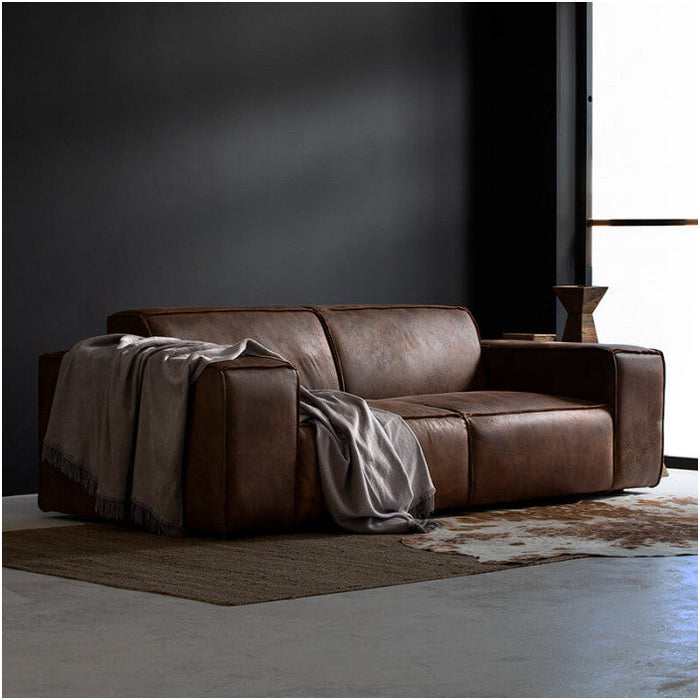 Three-seater leather modular sofa Jagger 237cm