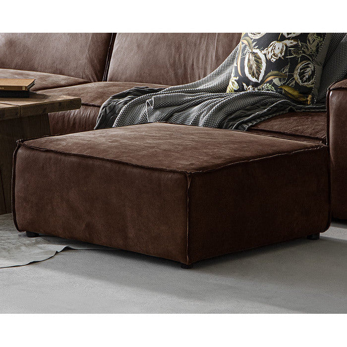 Jagger leather footstool