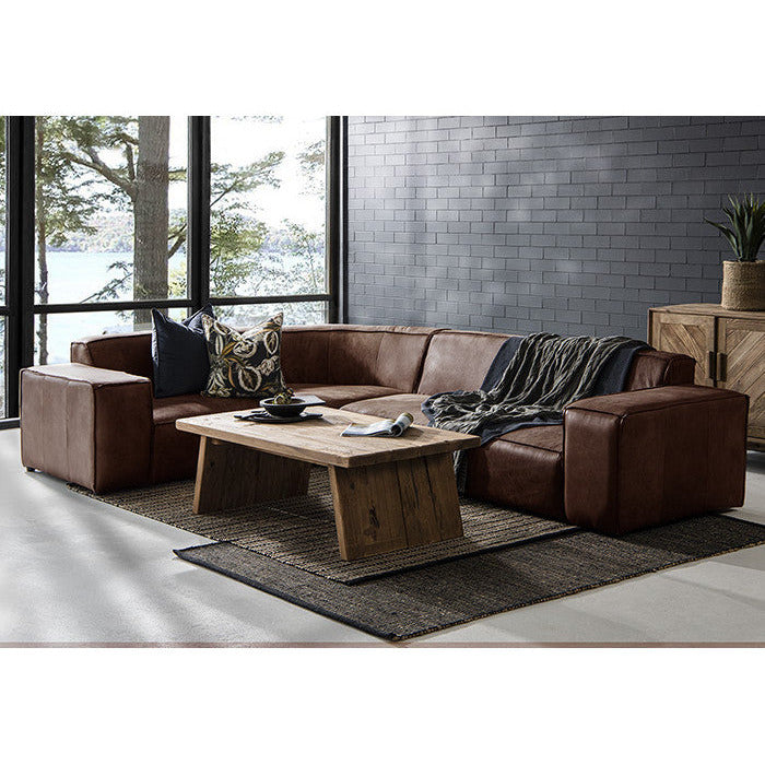 Leather corner modular sofa Jagger 326x236cm