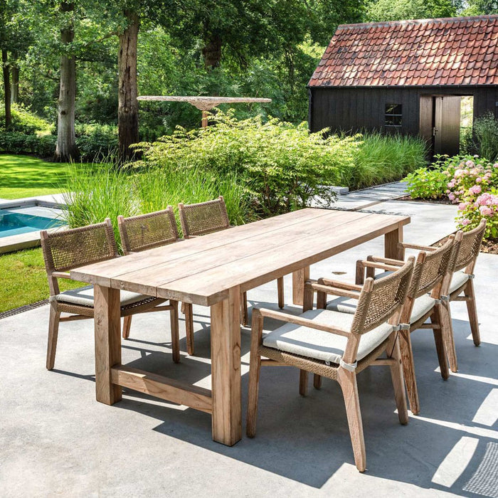 Outdoor dining table JADE from natural regenerated teak