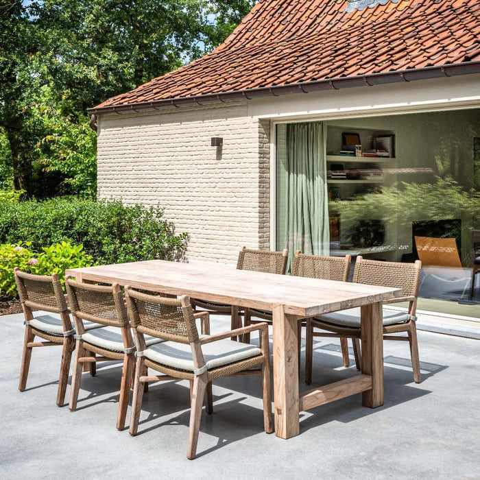 Outdoor dining table JADE from natural regenerated teak