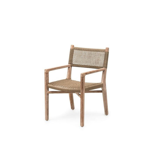 FLORA dining chair made of reclaimed teak wood with armrests