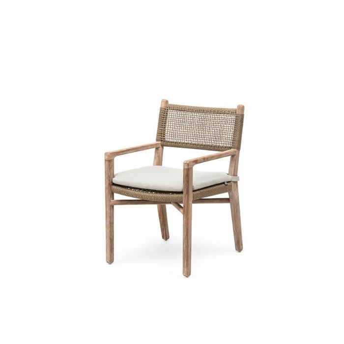 FLORA dining chair made of reclaimed teak wood with armrests