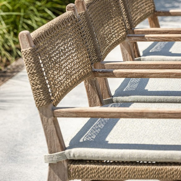 FLORA dining chair made of reclaimed teak wood with armrests