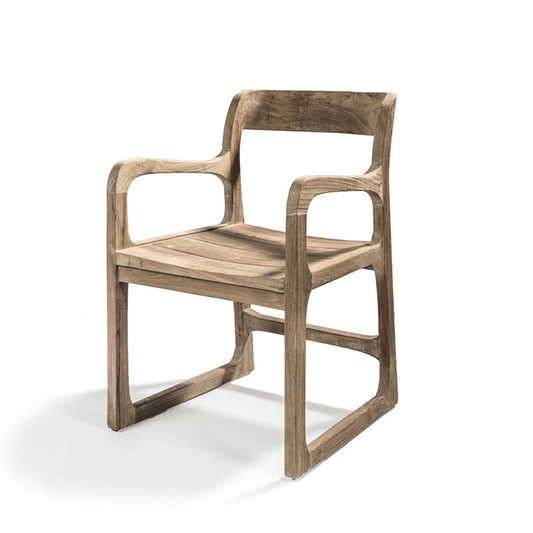 SONIA dining chair made of reclaimed teak wood with armrests