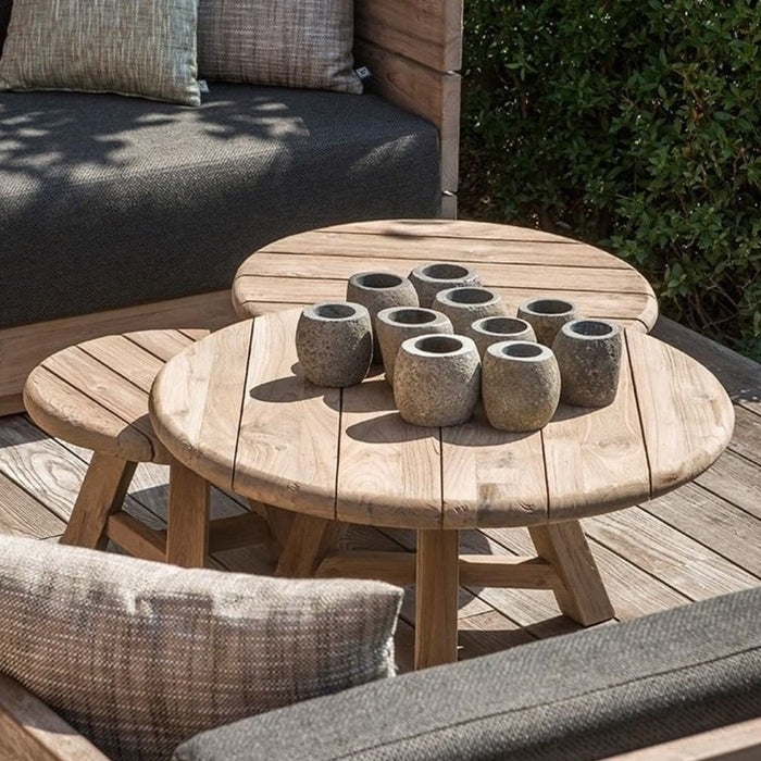 ANDY Trio coffee tables made of reclaimed teak wood