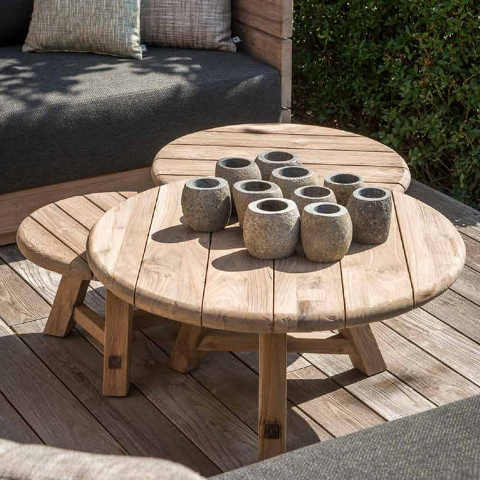 ANDY Trio coffee tables made of reclaimed teak wood