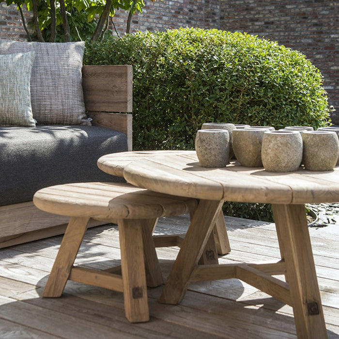 ANDY Trio coffee tables made of reclaimed teak wood