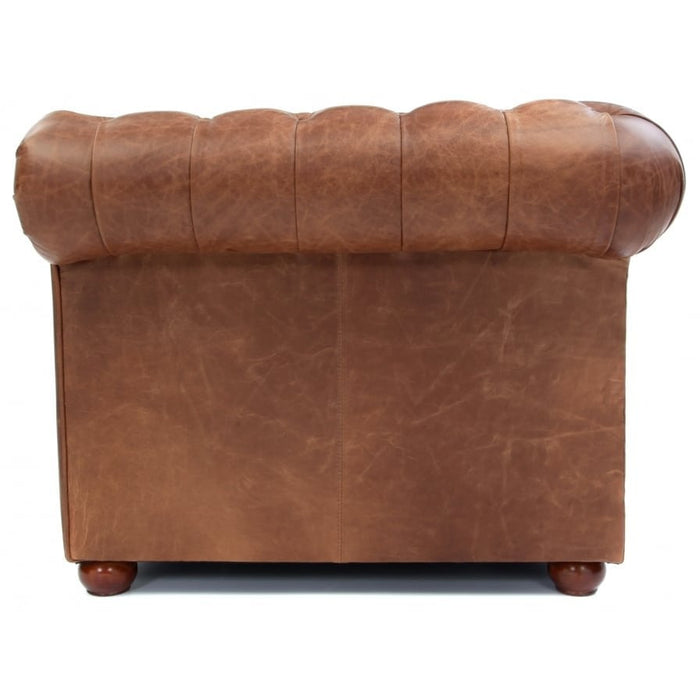 Three-seater Chesterfield sofa - Vintage light leather